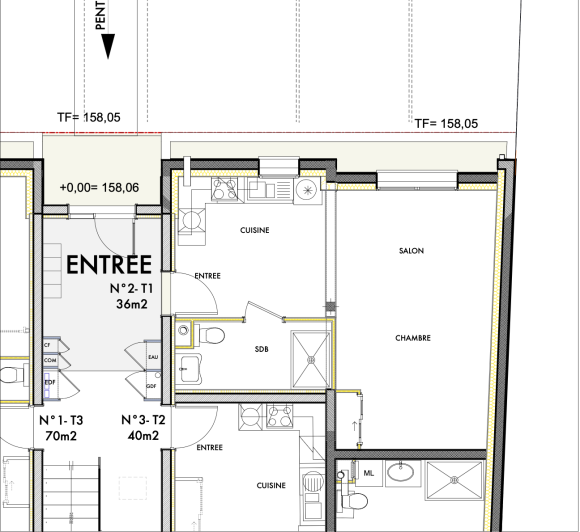 Appartement 1pièce(s) 36 m² Uckange (57270) — 24